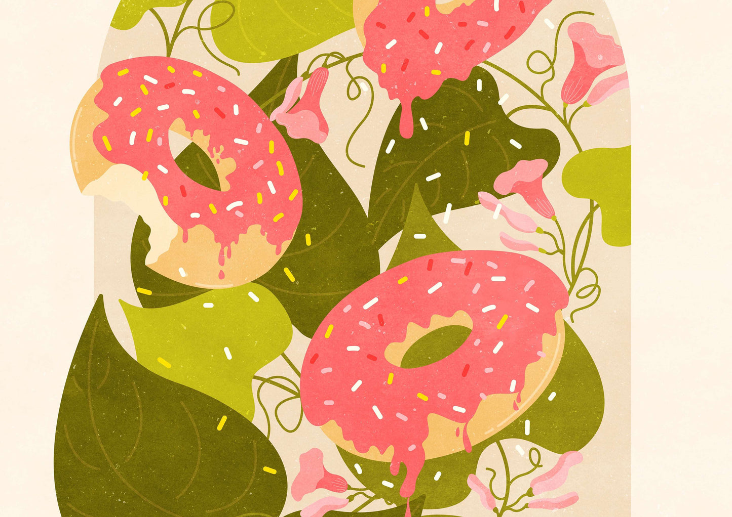 Details donut digital poster for kitchen decor