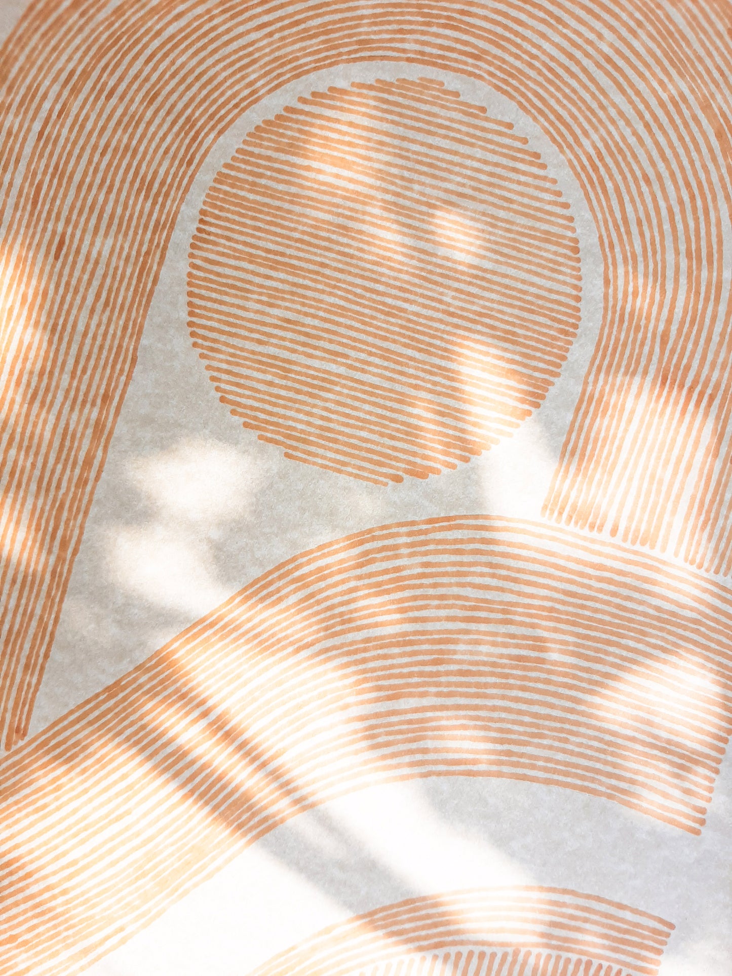 Details №3 Unique beige Geometric abstract line drawing shapes artwork