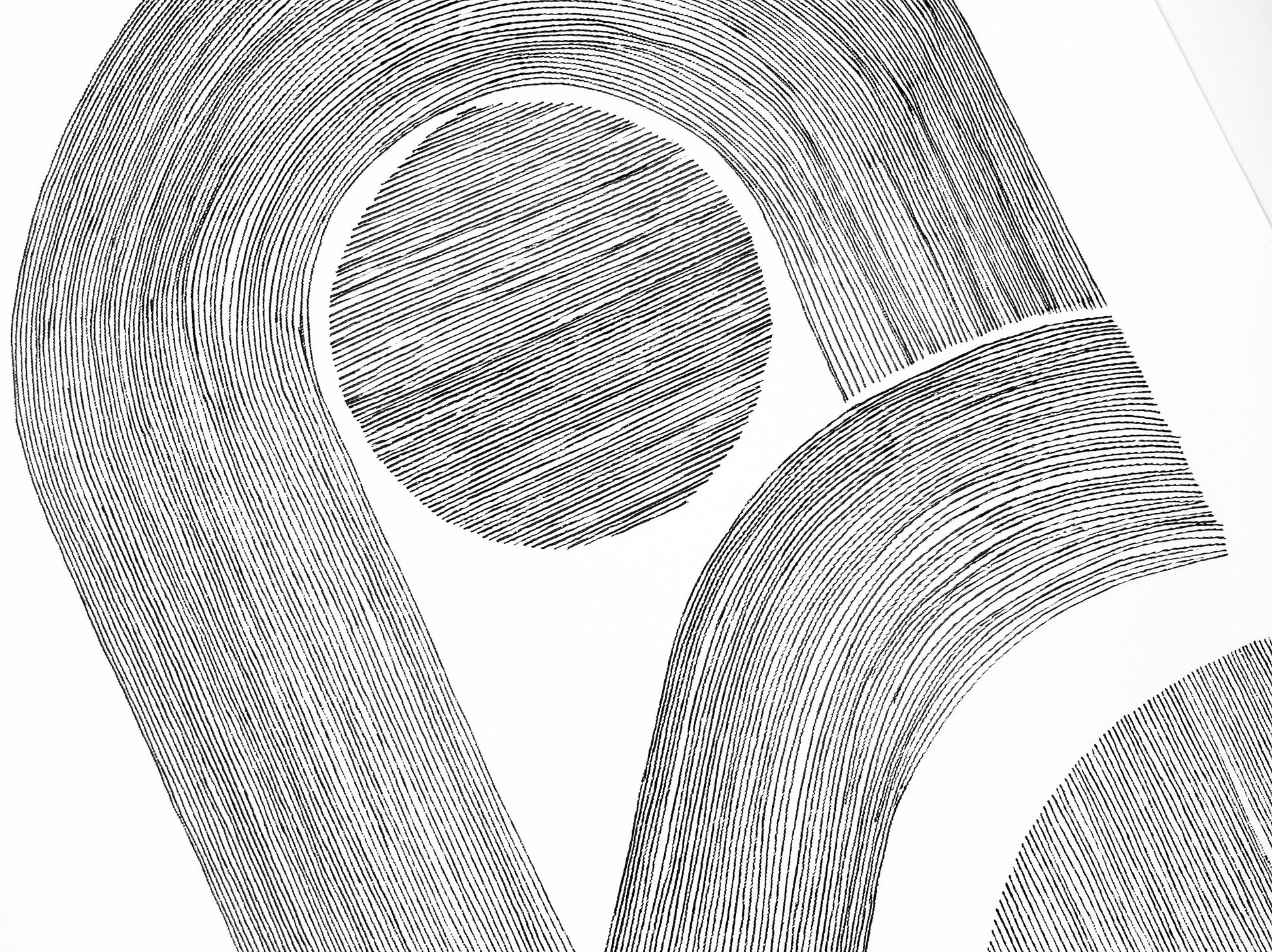 №3 Unique black and white Geometric abstract line shapes artwork for New home gift UNFRAMED for living room, or bedroom original artwork