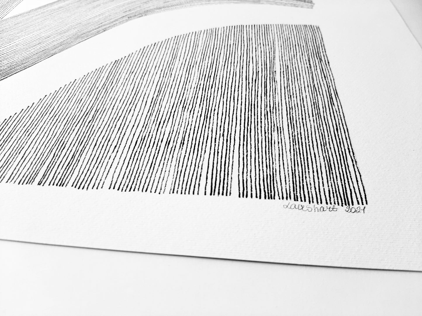 Details №3 Unique black and white Geometric abstract line drawing shapes artwork