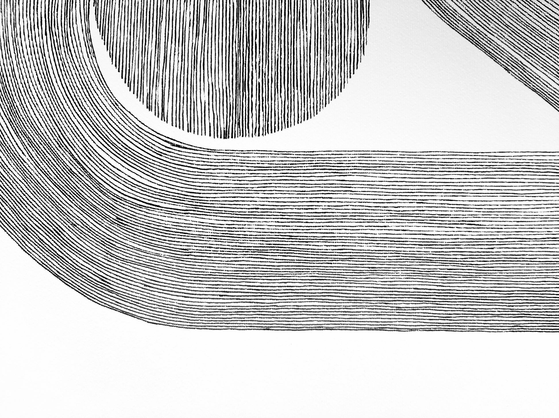 Details №3 Unique black and white Geometric abstract line drawing shapes artwork