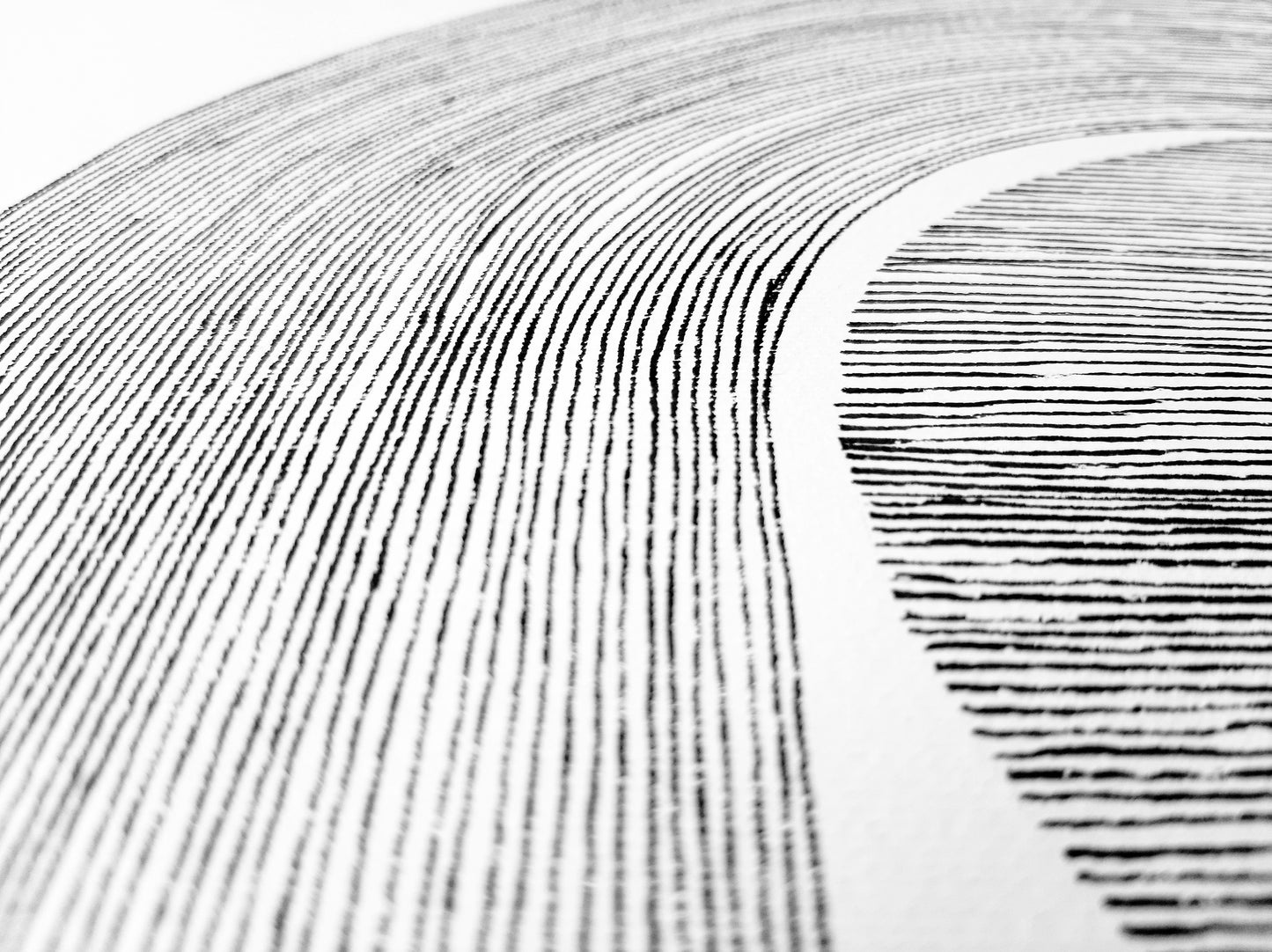 Details №3 Unique black and white Geometric abstract line drawing shapes artwork
