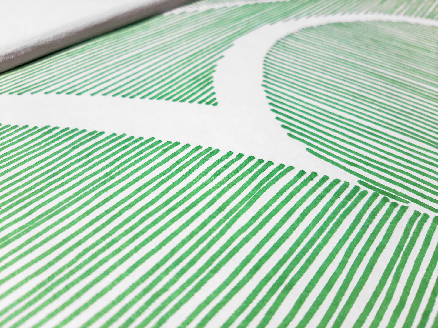Details green Geometric abstract landscape line shapes artwork