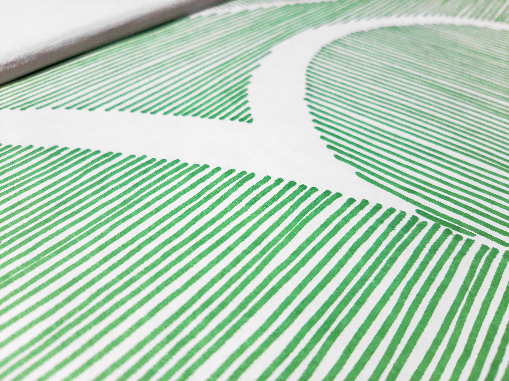 Details green Geometric abstract landscape line shapes artwork
