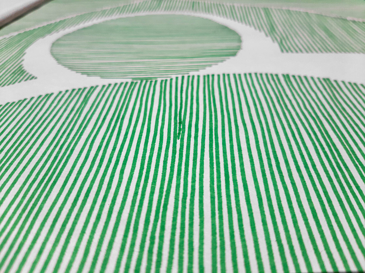 Details green Geometric abstract landscape line shapes artwork