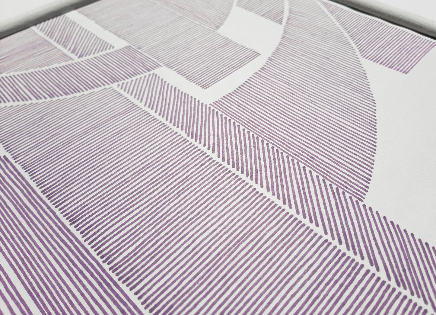 Details Purple Geometric abstract cityscape line drawing shapes artwork