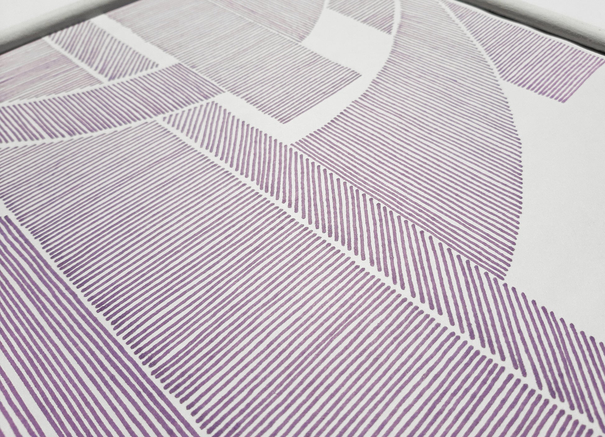 Details Purple Geometric abstract cityscape line drawing shapes artwork