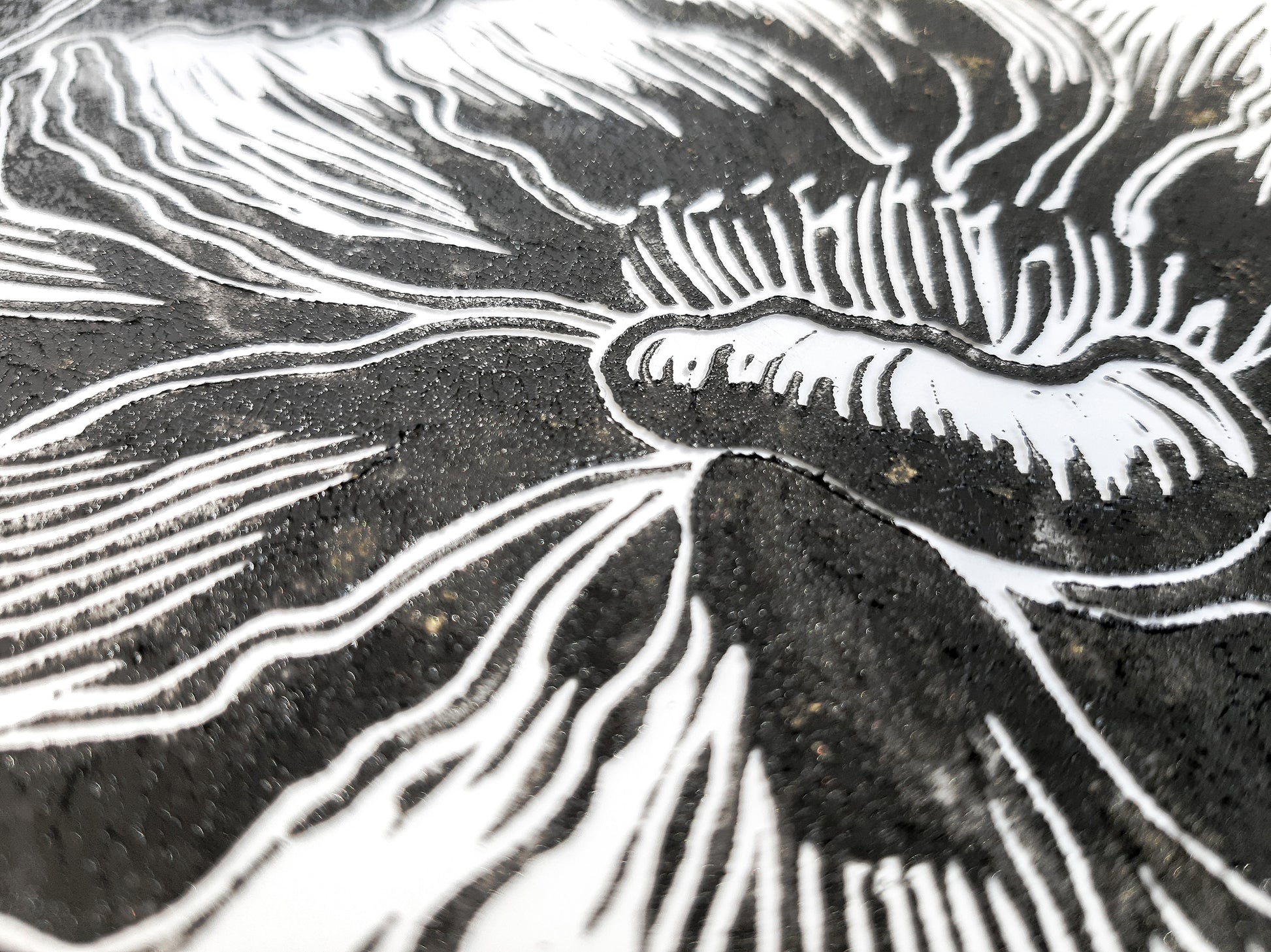 Black peony flowers wall art Plexiglass linocut print Botanical relief original artwork Printmaking for Bedroom decor Housewarming gift Living room Farm kitchen Foraged cottagecore farmhouse wall art decor relief printmaking block