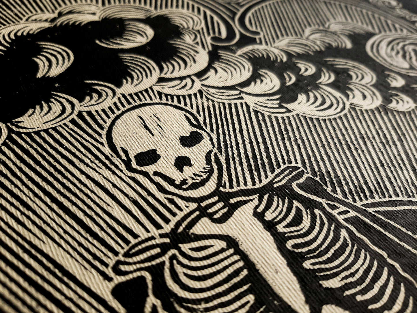 Lose your mind find your soul Skeleton wall art Linocut print for New home gift UNFRAMED, Grandpa Chic wall, Goth wall art, Edgy punk wall, Mindfulness art, Meditation wall art, Linogravure, Bedroom wall art, Lino print, printmaking art, living room wall decor, yoga art, vintage art, horror art, handmade wall art, original artwork