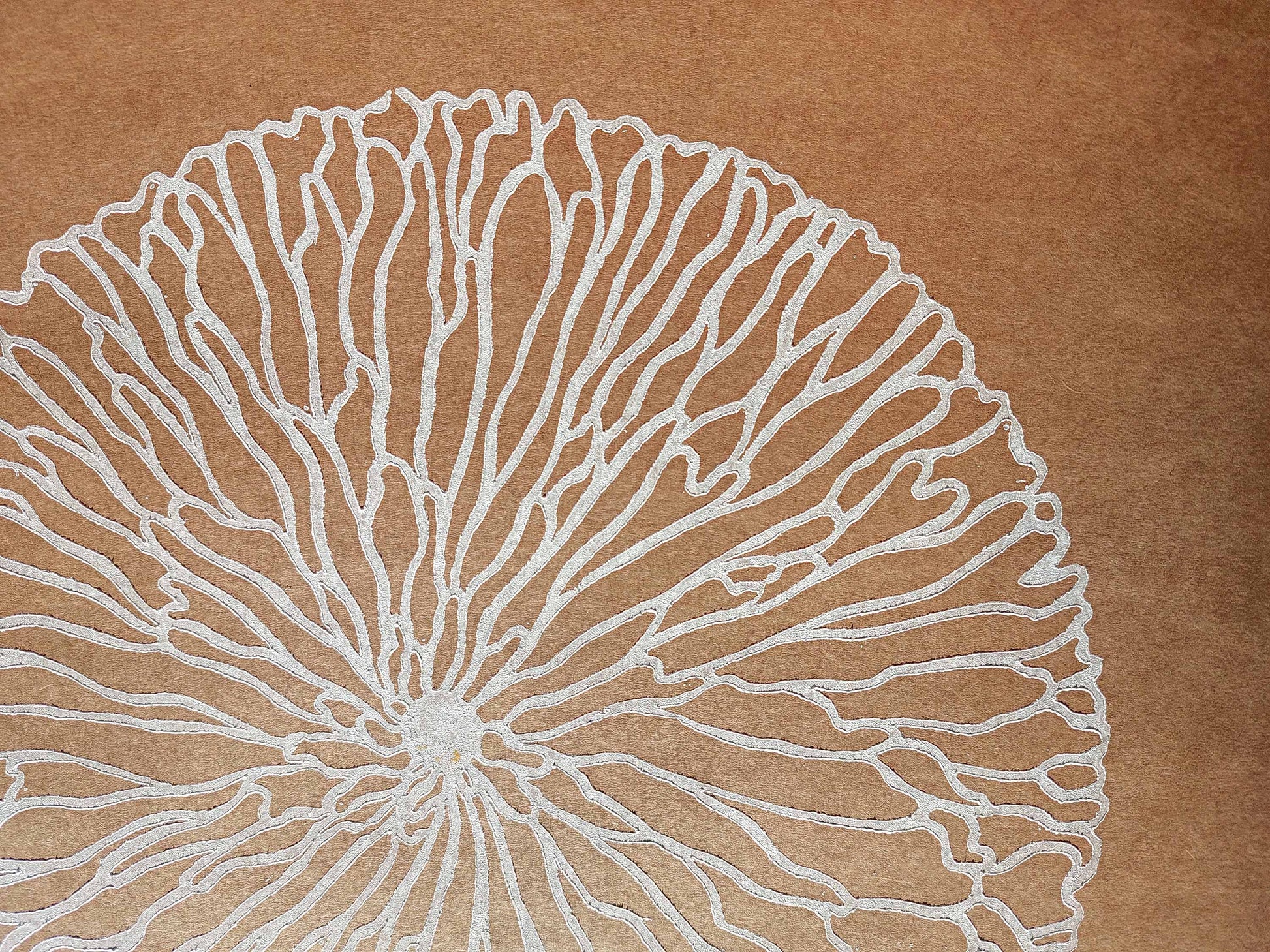 Craft and white abstract flower Linocut print 12x16in for New home gift UNFRAMED Printmaking relief print Original artwork Minimalist nature print New home gift Housewarming gift lino print linogravure