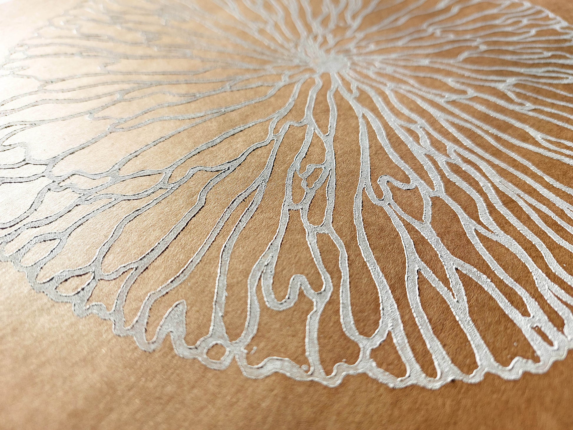 Craft and white abstract flower Linocut print 12x16in for New home gift UNFRAMED Printmaking relief print Original artwork Minimalist nature print New home gift Housewarming gift lino print linogravure