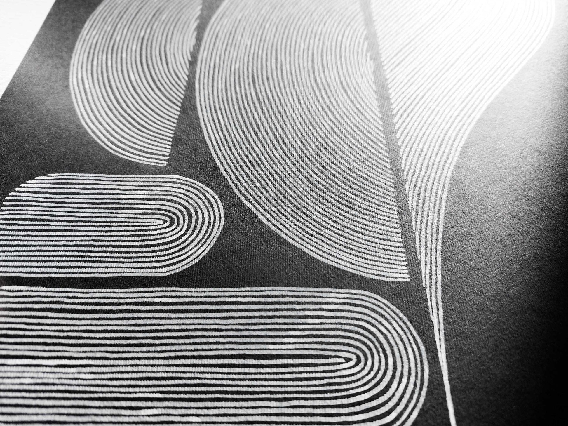 Details №11 Black and white geometric abstract line drawing shapes artwork