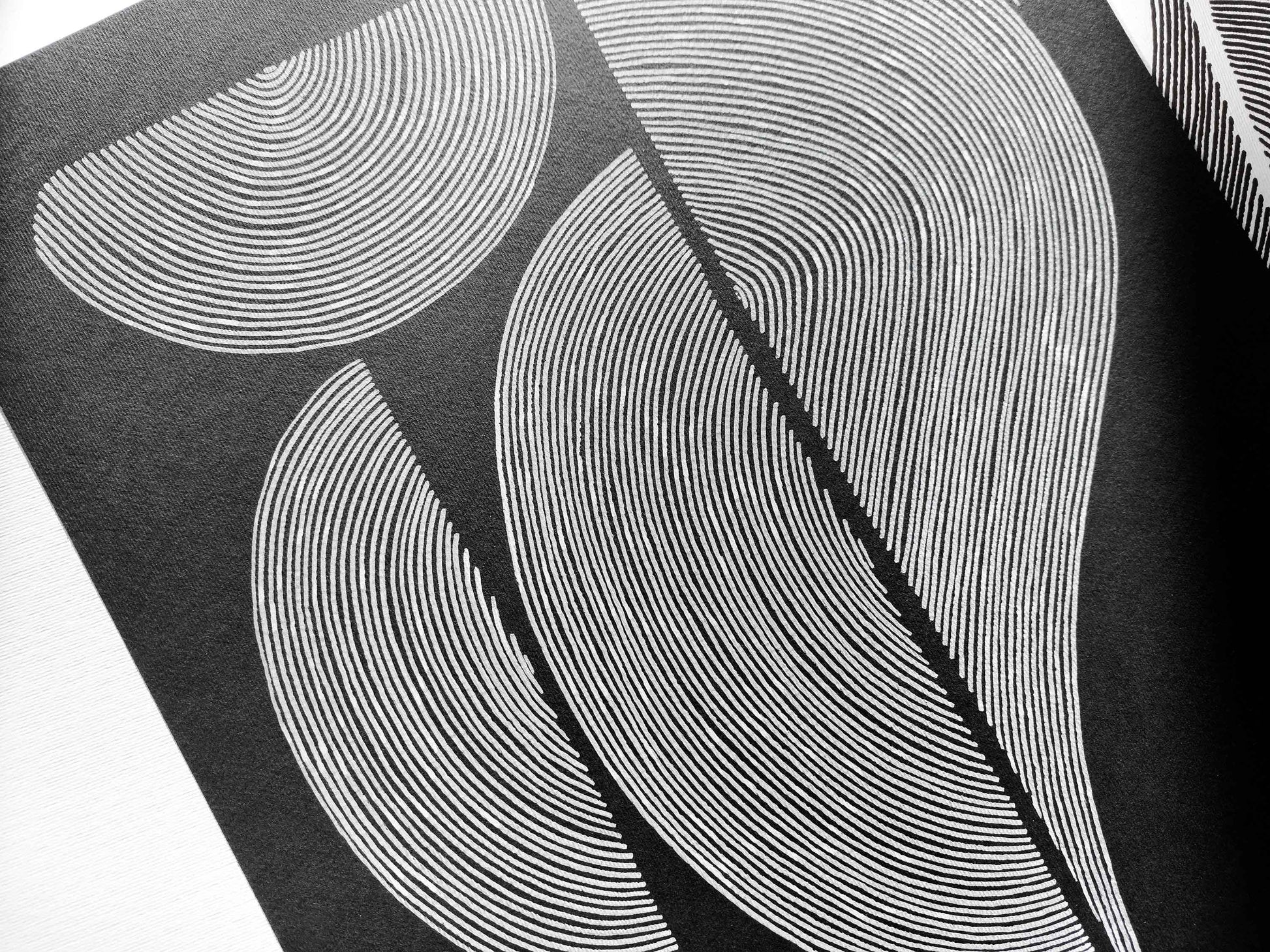 №11 Black and white geometric abstract line shapes artwork for New home gift UNFRAMED  for living room, or bedroom original artwork