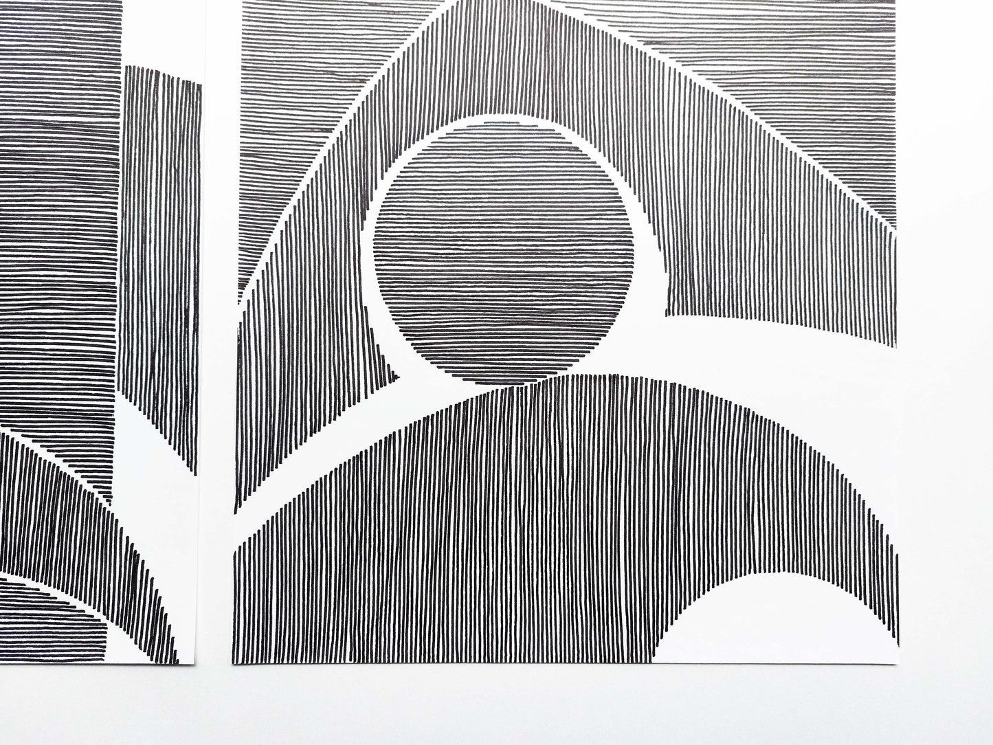 Geometric abstract landscape line shapes artwork for New home gift UNFRAMED for living room, or bedroom original artwork