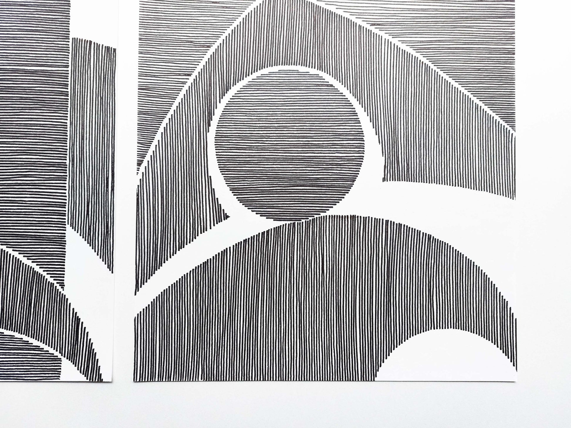 Geometric abstract landscape line shapes artwork for New home gift UNFRAMED for living room, or bedroom original artwork