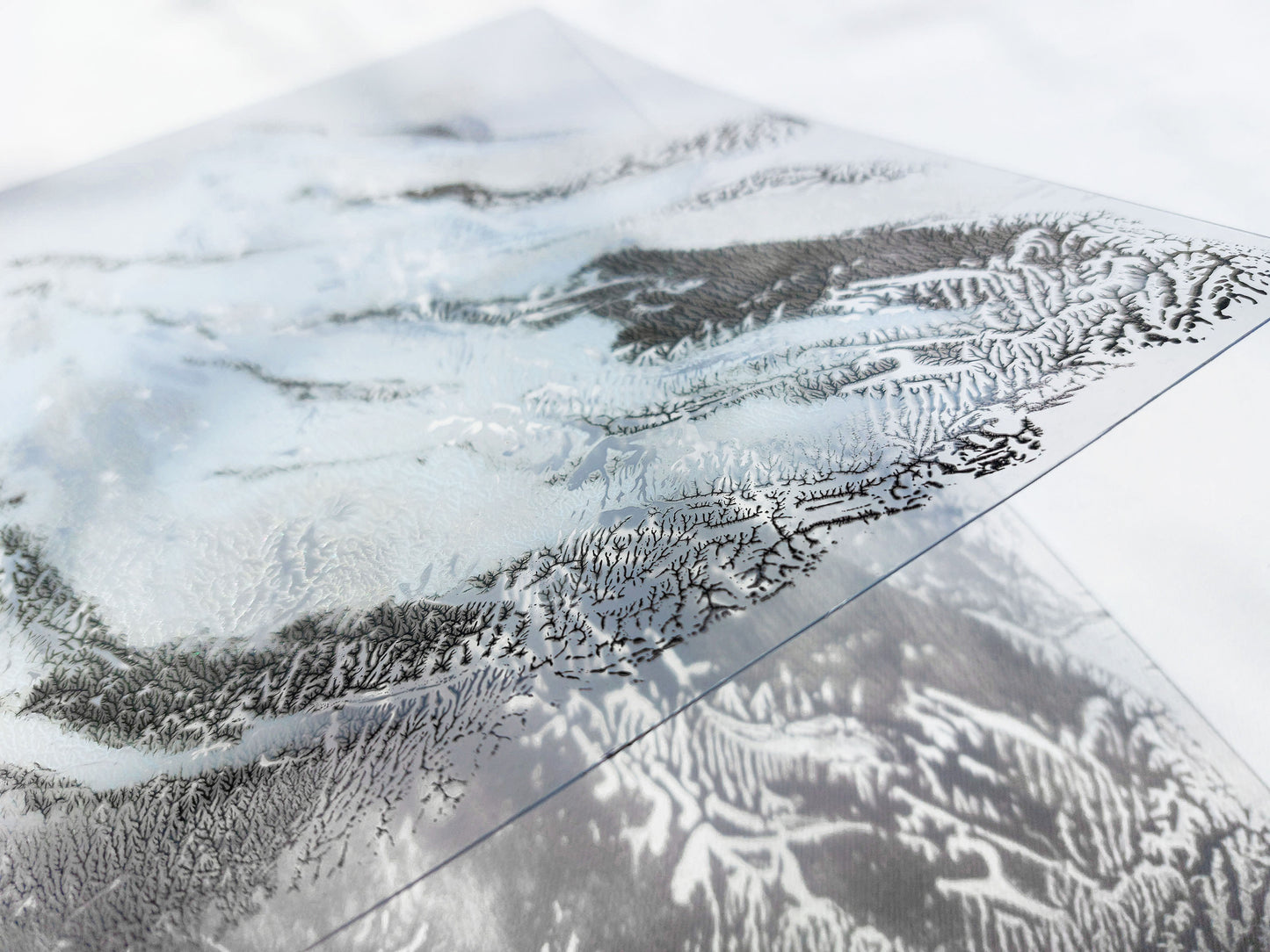 Abstract mountains original painting simple artwork Monotype print Monoprint art Textured wall art Relief print nature lover gift Printmaking art Plexiglass wall art Holiday winter wall Modern wall decor Silver black blue Handmade printmaking decoration Home decor accessories Living room Bedroom Workspace Office wall decorations
