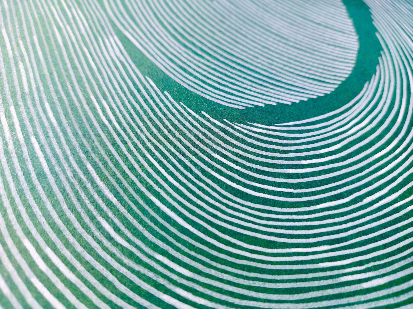 Details Emerald green Abstract flower line drawing shapes artwork