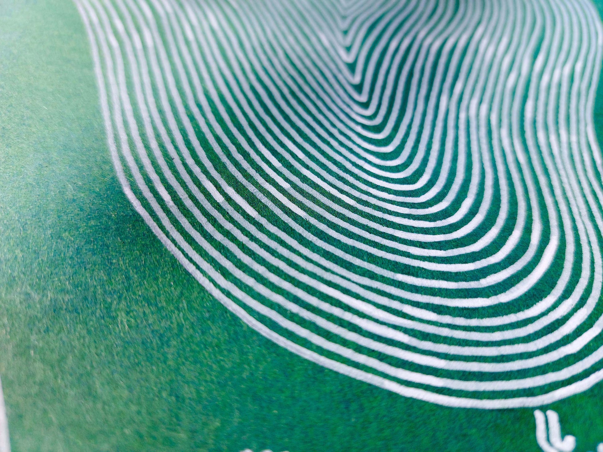 Details Emerald green Abstract flower line drawing shapes artwork