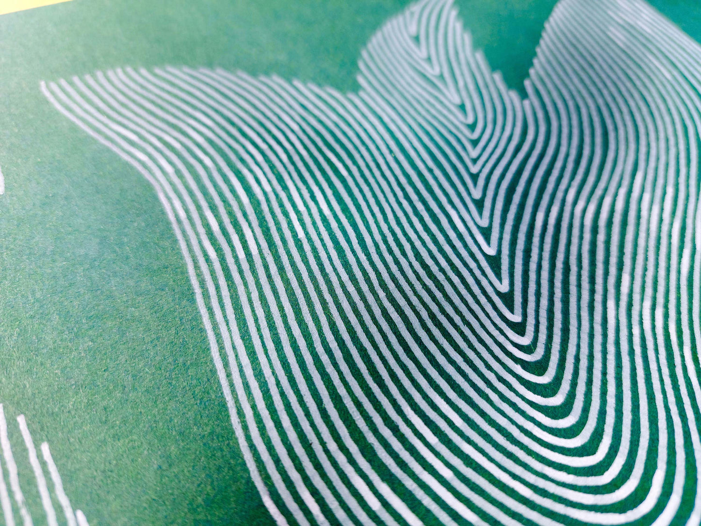 Details Emerald green Abstract flower line drawing shapes artwork