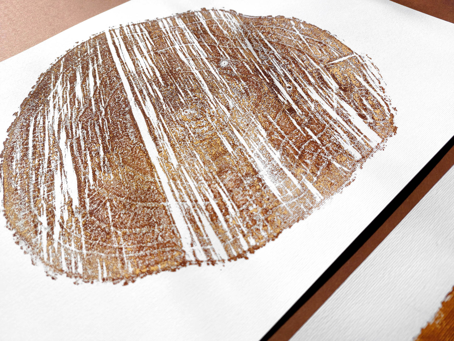 Gallery wall set of 2 Autumn wall art Leaves and brown wood slice linocut print Nature lover gift UNFRAMED, original artwork, relief print, printmaking art, lino print, linogravure, handmade wall art, new home gift, farmhouse decor, houswarming gift, living room wall art, dining room art, farm kitchen art, bedroom wall decor, autumn art, fall wall art, seasonal wall decor, aesthetic wall art