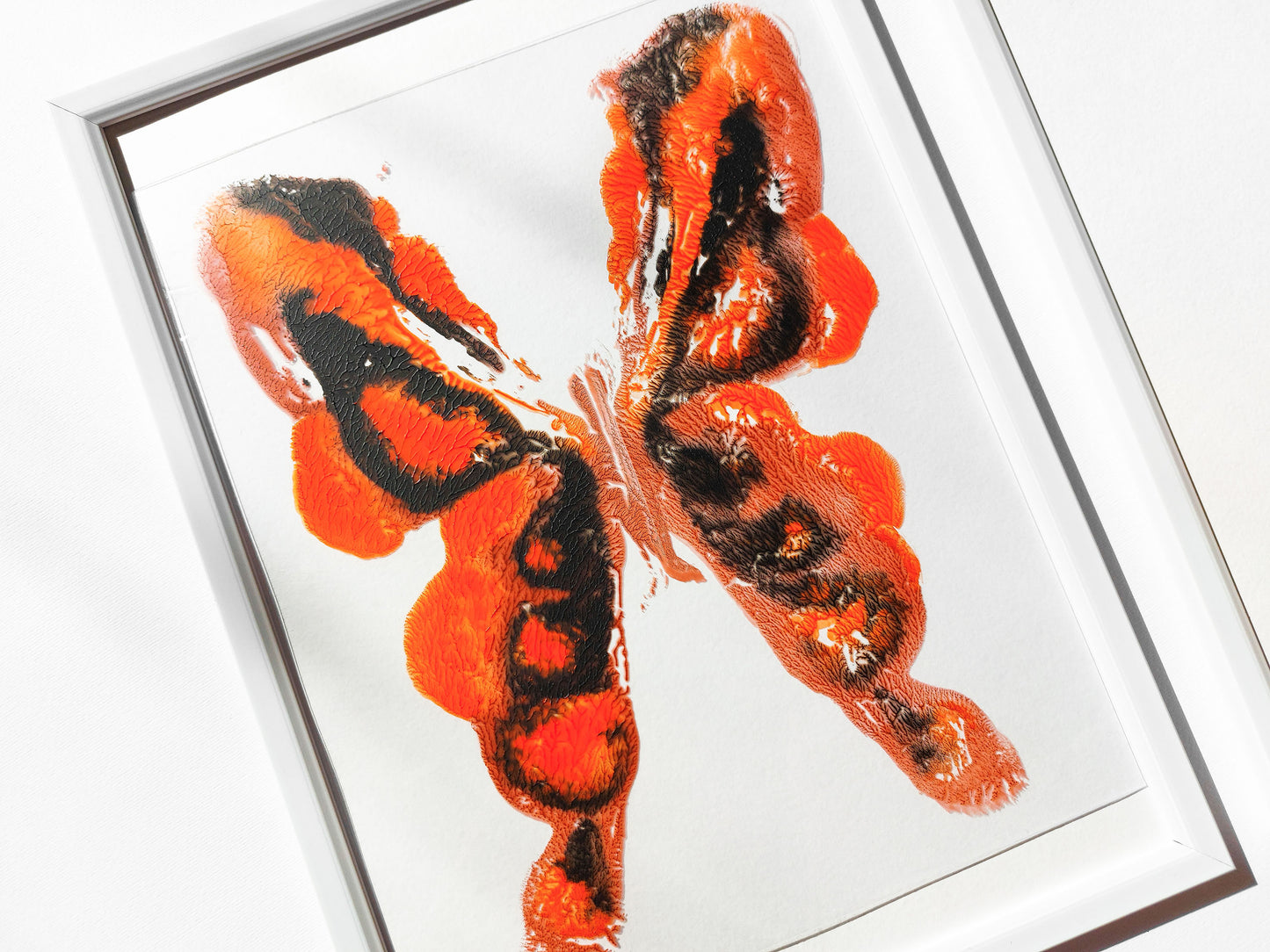 №11 - Red and black abstract moth Monotype print for Nature lover gift UNFRAMED for living room, or bedroom original artwork