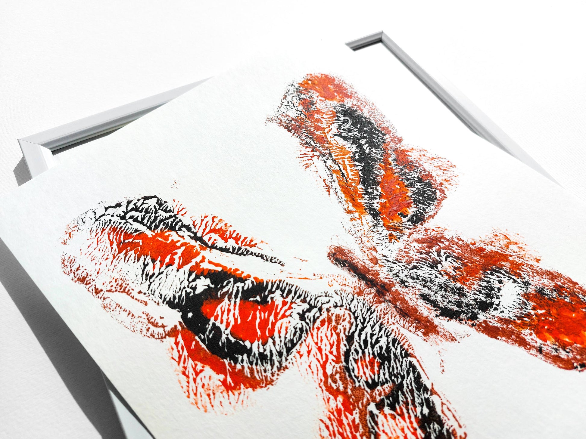Red and black abstract butterfly Monotype print for Nature lover gift UNFRAMED moth wall decor modern Living room or bedroom decor Original artwork
