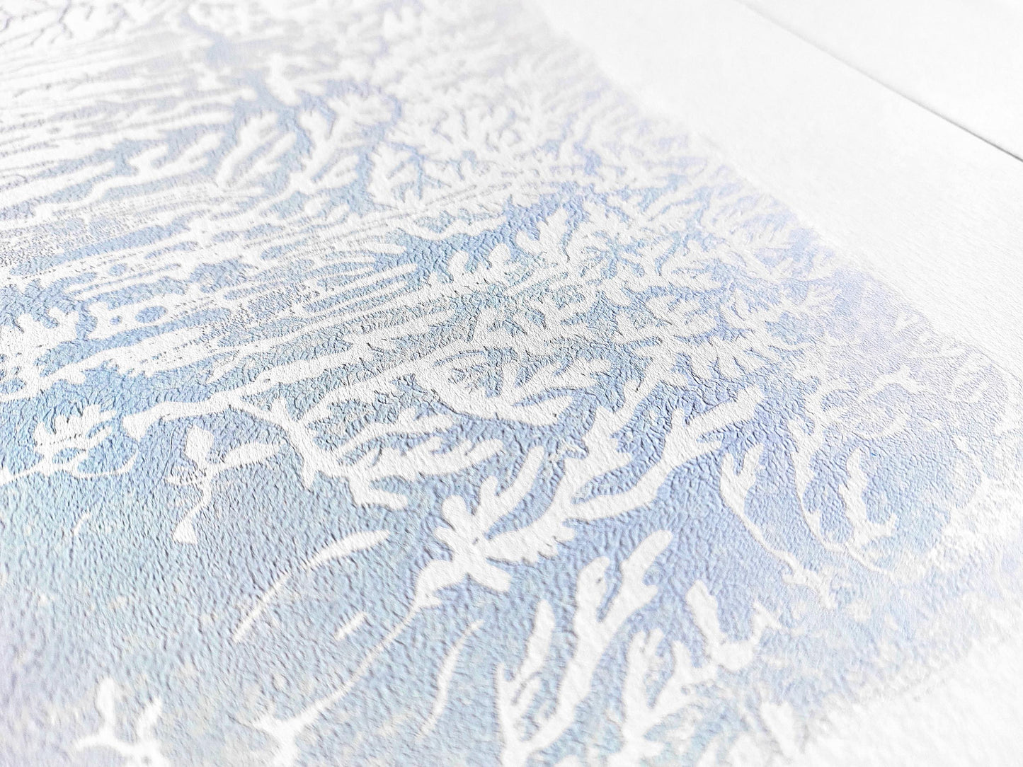 Holiday winter wall art Gallery wall set of 2 Monotype prints Abstract light blue turquose relief textures Original artwork New home gift, handmade printmaking art, relief print, Minimalist artwork, scandinavian wall decor decoration, living room decor, bedroom or bathroom wall art