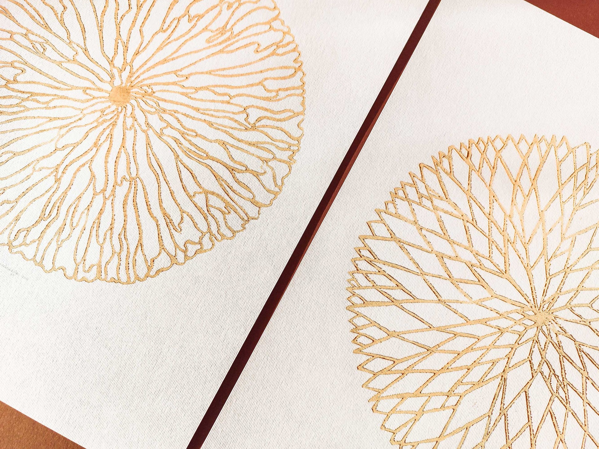 Gallery wall set of 2 Beige minimalist abstract circle flower Autumn wall art Linocut print for Nature lover gift UNFRAMED / Lino print, Linogravure, Fall wall art, Tree rings wall art, Original artwork, nature lover gift, new home gift, farmhouse gift, farm kitchen art, living room wall decor, bedroom decor, printmaking art, handmade art