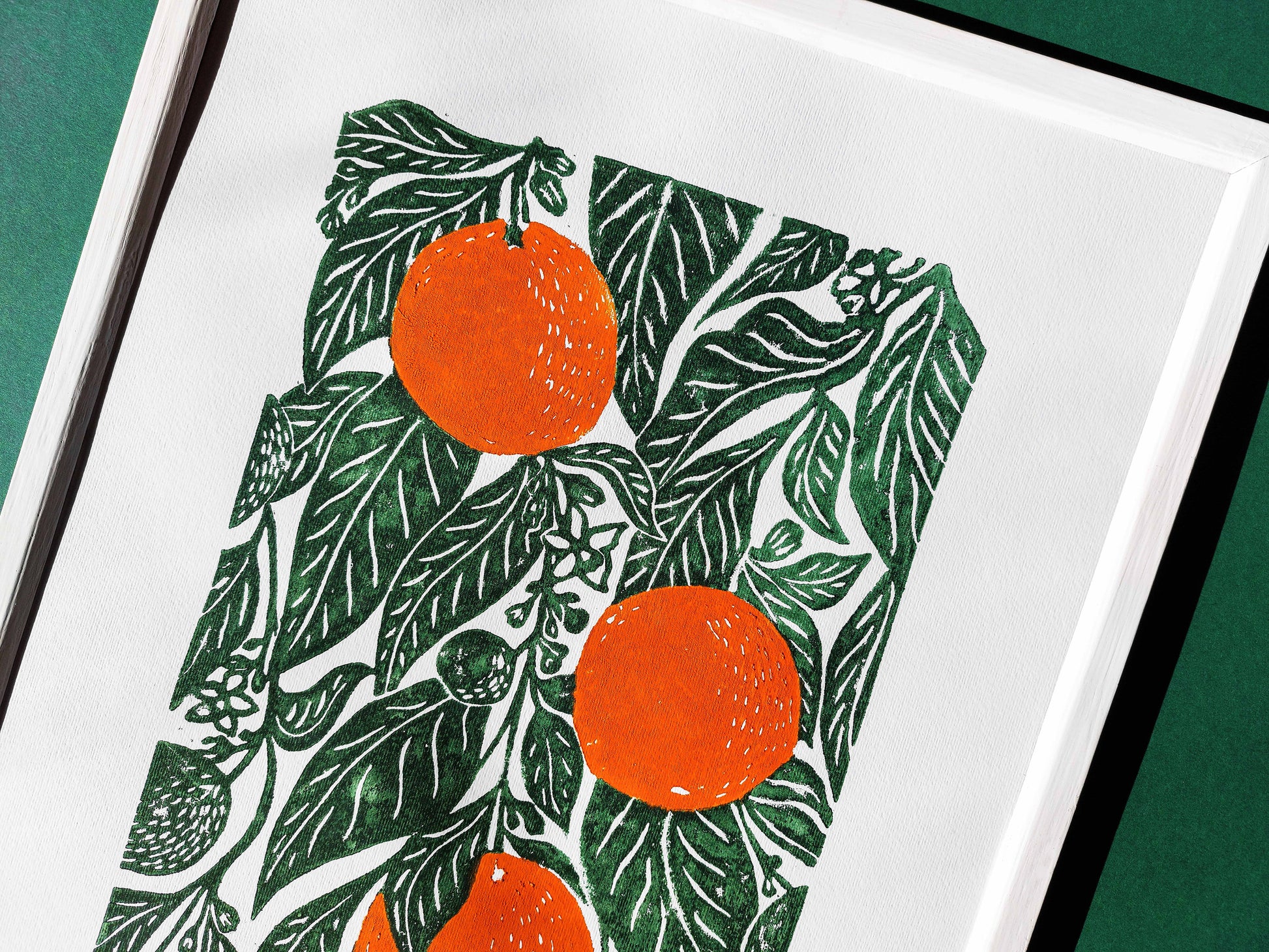 Gallery wall set of 2 linocut print Oranges and lemon botanical fruit and plant for modern kitchen wall art or Nature lover gift UNFRAMED / handmade art, relief print, original artwork, printmaking, oil ink, lino print, linogravure, fruit wall decor, living room, dining room, farmhouse gift, farm kitchen art, nature lover gift, new home gift, gallery wall set of 2 prints