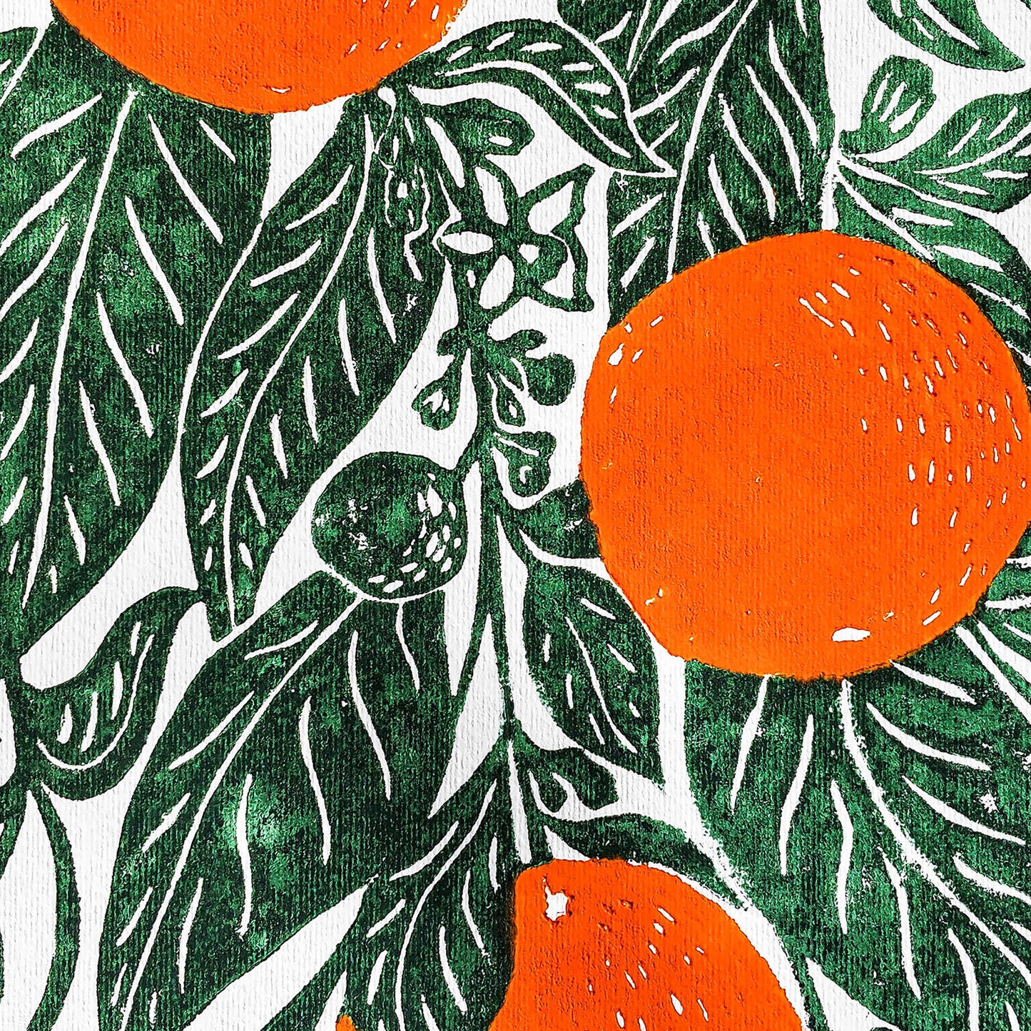 Oranges linocut print Original artwork Botanical fruit for modern kitchen wall art decor Plant print, plant lover gift, original artwork, one of a kind, nurse gift, niece gift from aunt, new mom gift, new job gift, New home gift, new grandma gift, new apartment housewarming gift, new apartment gift, nature wall art, Nature original art, nature lover gift