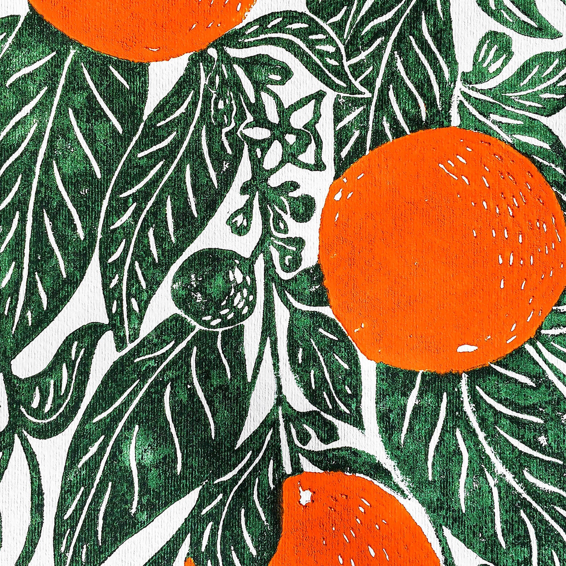 Oranges linocut print Original artwork Botanical fruit for modern kitchen wall art decor Plant print, plant lover gift, original artwork, one of a kind, nurse gift, niece gift from aunt, new mom gift, new job gift, New home gift, new grandma gift, new apartment housewarming gift, new apartment gift, nature wall art, Nature original art, nature lover gift