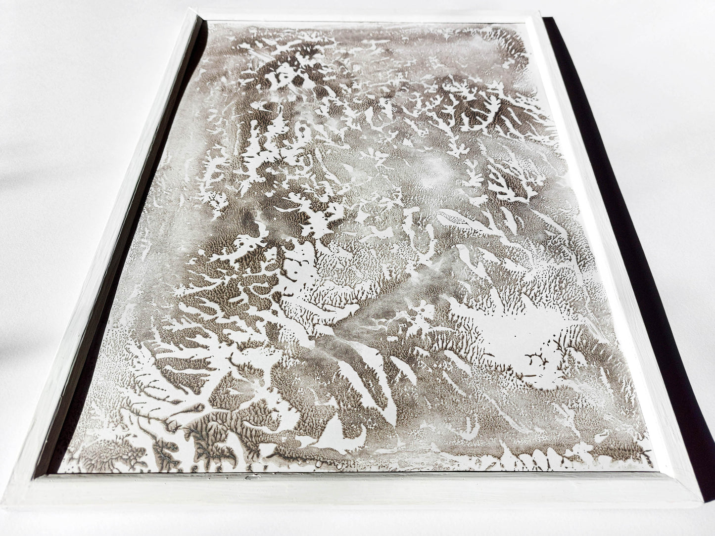 Silver abstract relief Monotype print №3 for New home gift UNFRAMED Housewarming gift modern Living room or bedroom decor Original artwork Classical wall decor