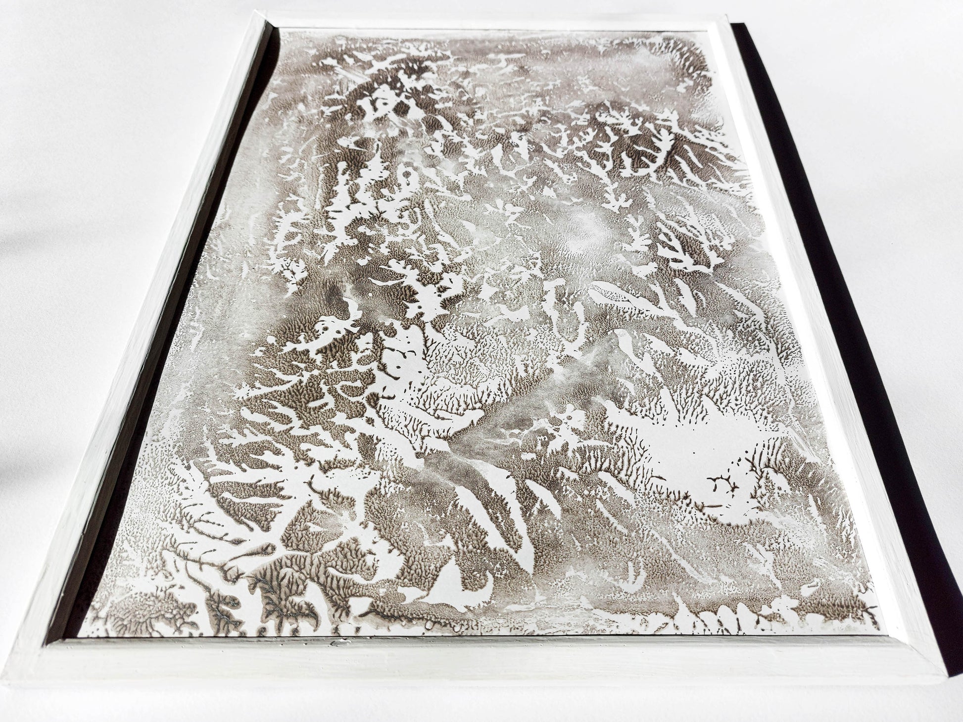 Silver abstract relief Monotype print №3 for New home gift UNFRAMED Housewarming gift modern Living room or bedroom decor Original artwork Classical wall decor