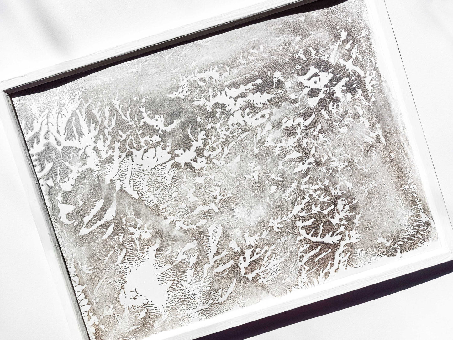 Silver abstract relief Monotype print №3 for New home gift UNFRAMED Housewarming gift modern Living room or bedroom decor Original artwork Classical wall decor