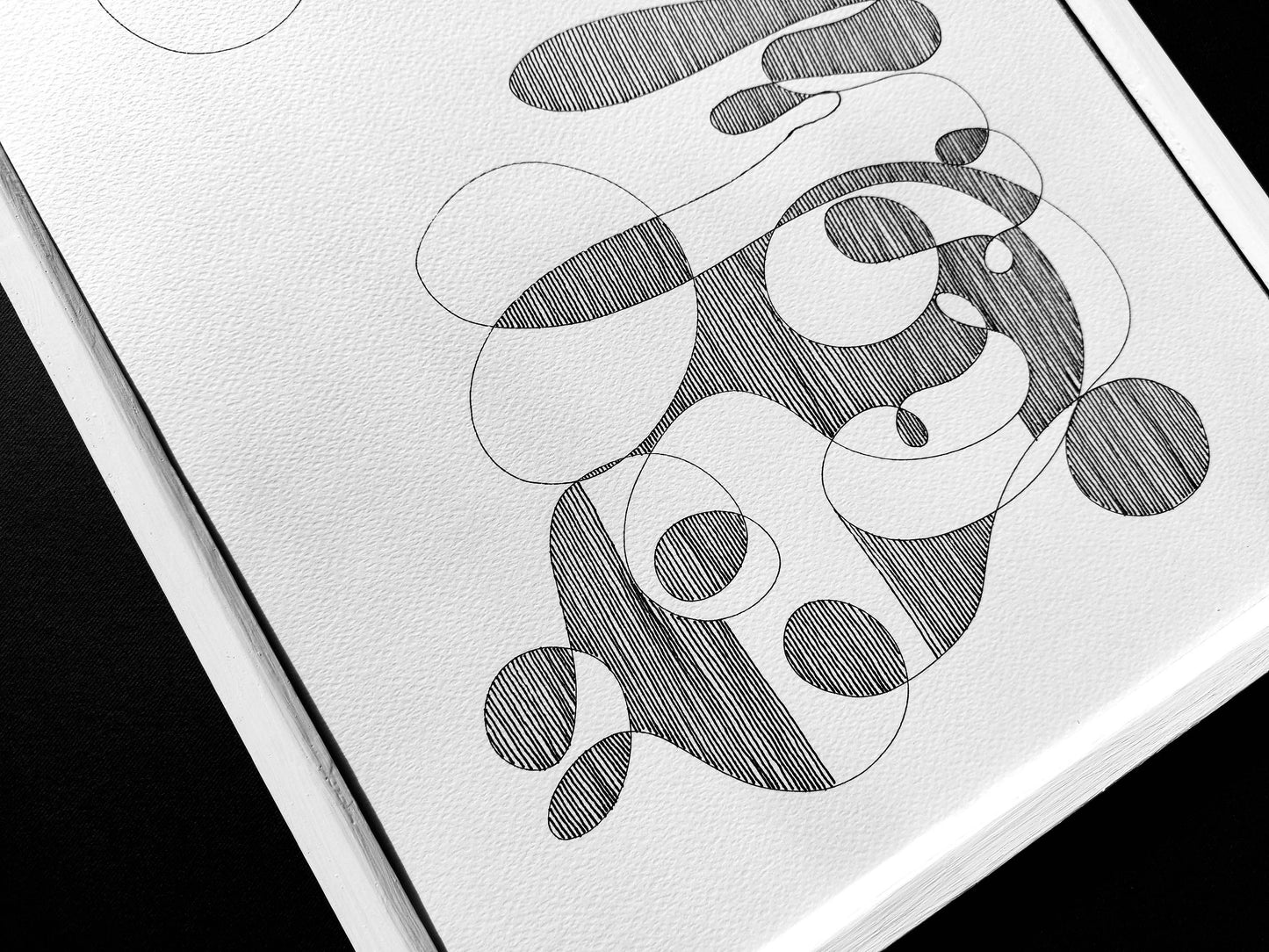 №9 Unique black and white geometric abstract line shapes artwork for New home gift UNFRAMED for living room, or bedroom original artwork