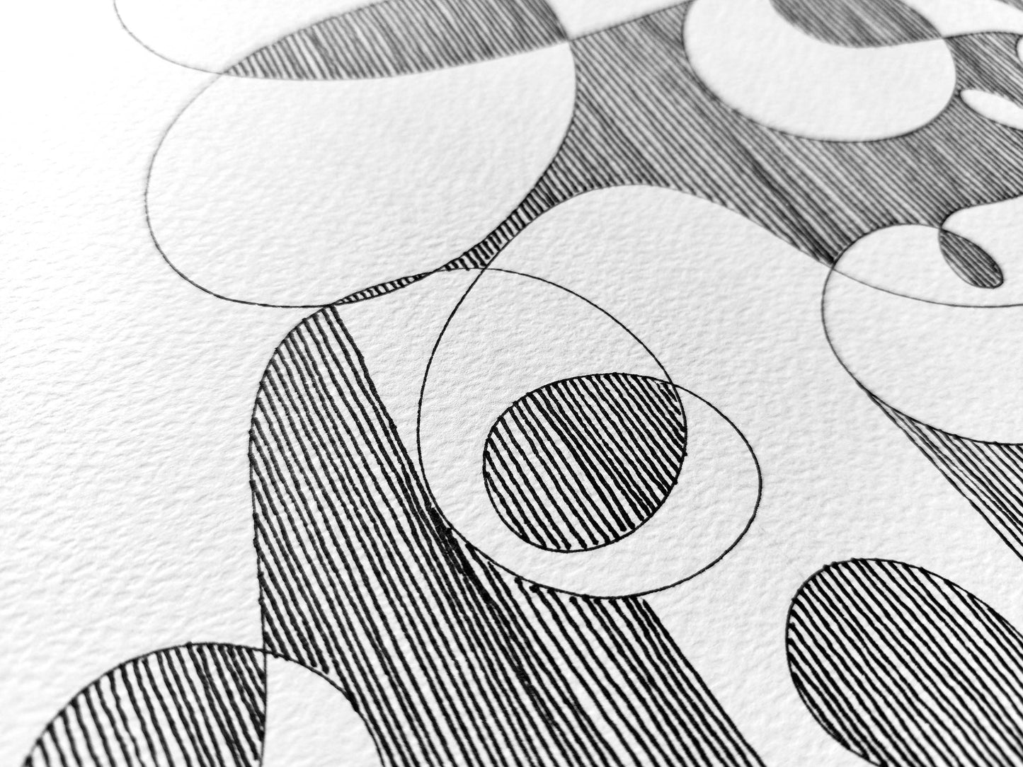 Details black and white geometric abstract line drawing shapes artwork