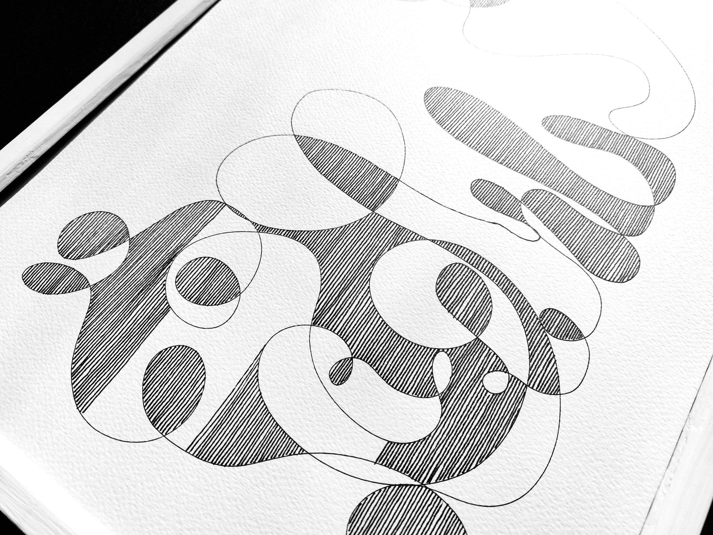 №9 Unique black and white geometric abstract line shapes artwork for New home gift UNFRAMED for living room, or bedroom original artwork