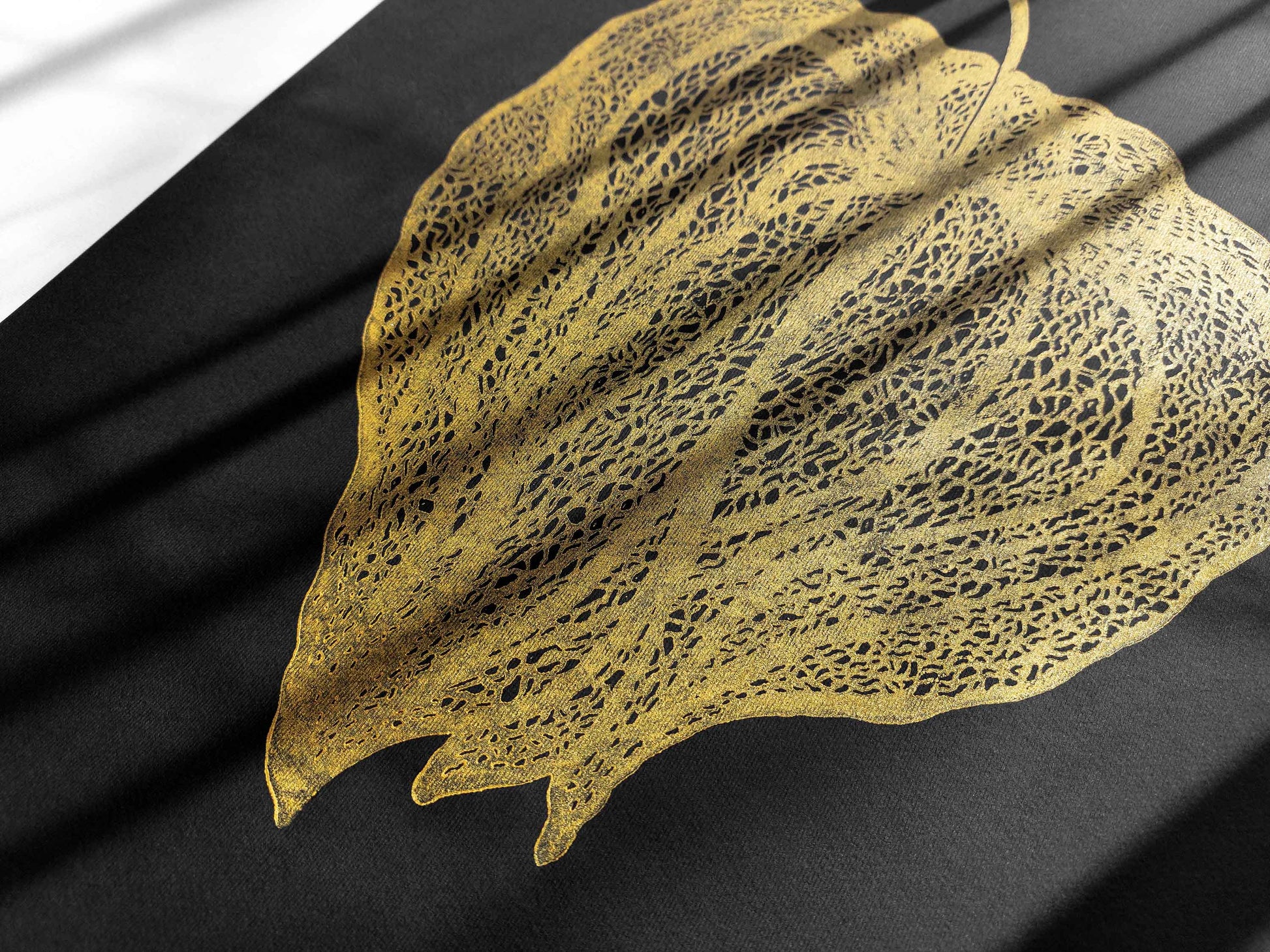 Black and gold Physalis plant Linocut print for New home gift UNFRAMED for living room or bedroom 20x16 in floral wall art Original artwork Classical art