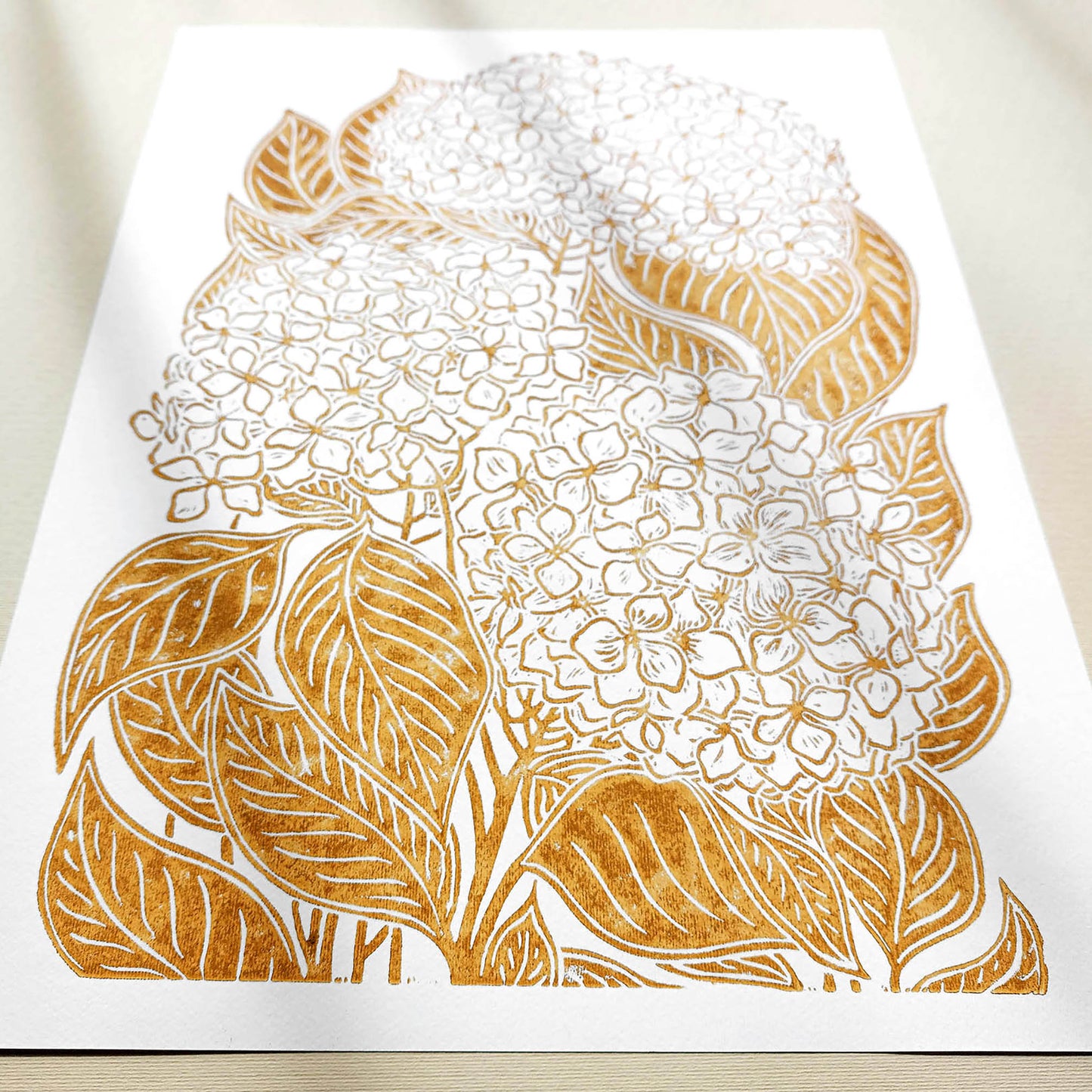 Ochre hydrangea flowers Linocut print Wall hanging art decor new apartment housewarming gift, new apartment gift, nature wall art, Nature original art, nature lover gift, mothers day gift ideas, mothers day gift from daughter, mothers day gift, mother in law gift, mom birthday gift, Modern kitchen art, long distance gift, living room wall art minimalist, Living room wall art, laundry room decor, kitchen wall art, Housewarming gift, hostess gift, home gift unique, heirloom gift, handmade gift for women