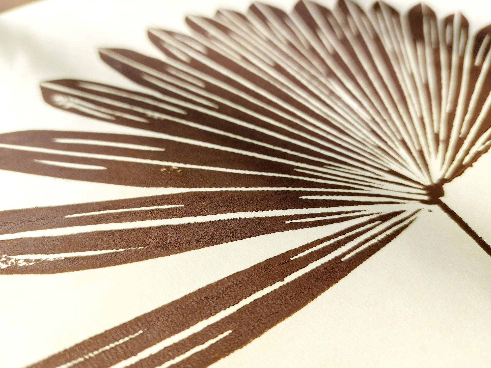 Yellow and brown Boho vase and plant art Linocut print / printmaking /relief print / lino print / linogravure / original artwork