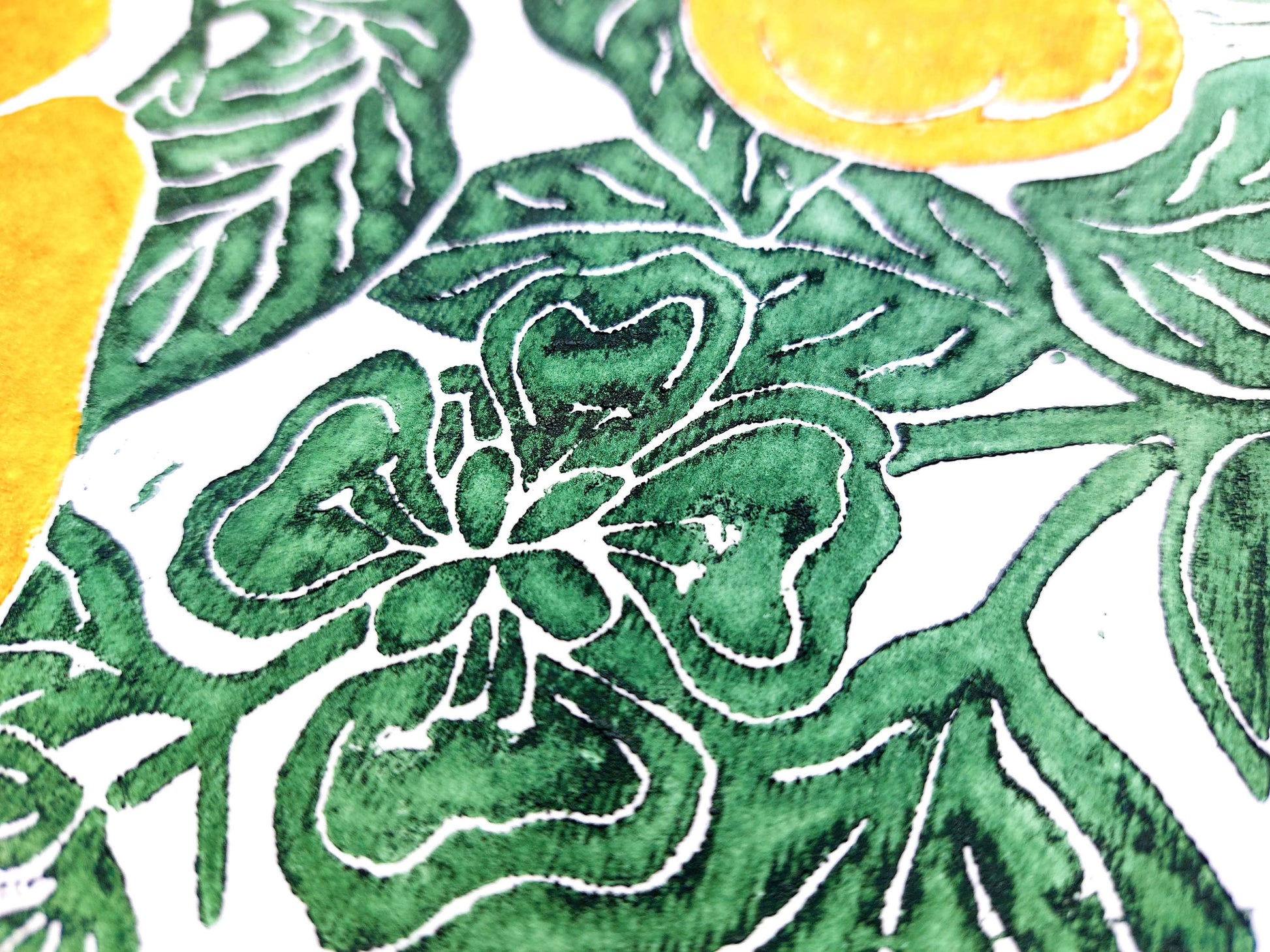 Gallery wall set of 2 Linocut print Yellow pears and red apples Botanical wall art for farm kitchen art and nature lover gift UNFRAMED 12x16 / lino print, relief print, original artwork, block print, printmaking, linogravure, new home gift, housewarming, nature lovers gift, living room, dining room