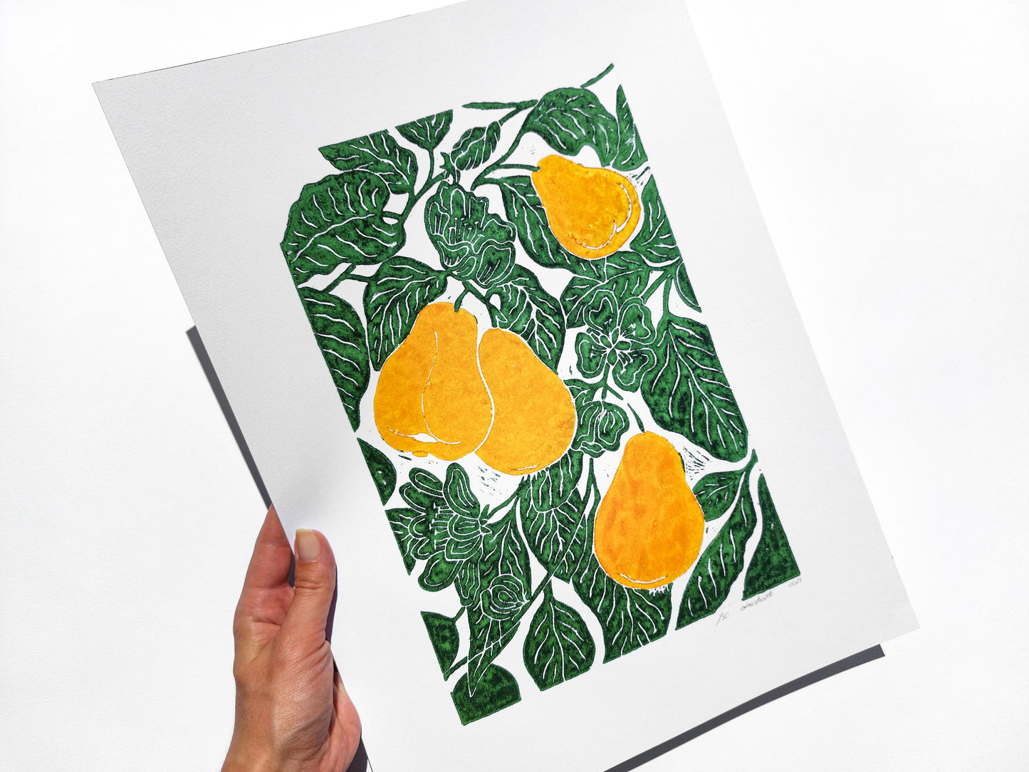 Gallery wall set of 6 linocut print Oranges Lemon Pumpkin Apples Chili papper Pear botanical fruit and vegetables for modern kitchen wall art or Nature lover gift UNFRAMED / original artwork, handmade art, printmaking, lino print, linogravure, farm kitchen art, living room decor, dining room wall art, bedroom art, new home gift, farmhouse gift, floral wall art