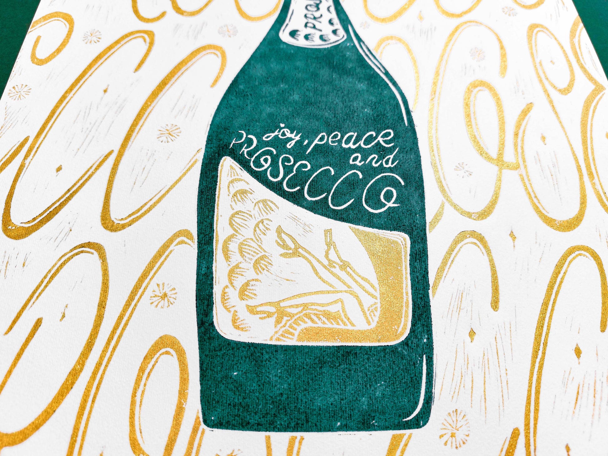 Linocut print Prosecco alcohol original artwork Holiday winter wall art Modern kitchen art or Bar decor UNFRAMED, relief printmaking art, handmade print, Lino print, Living room wall art, Linogravure, Gift for girlfriend, cheers, girls art, Aesthetic wall art, Modern kitchen art, Festive wall art decoration