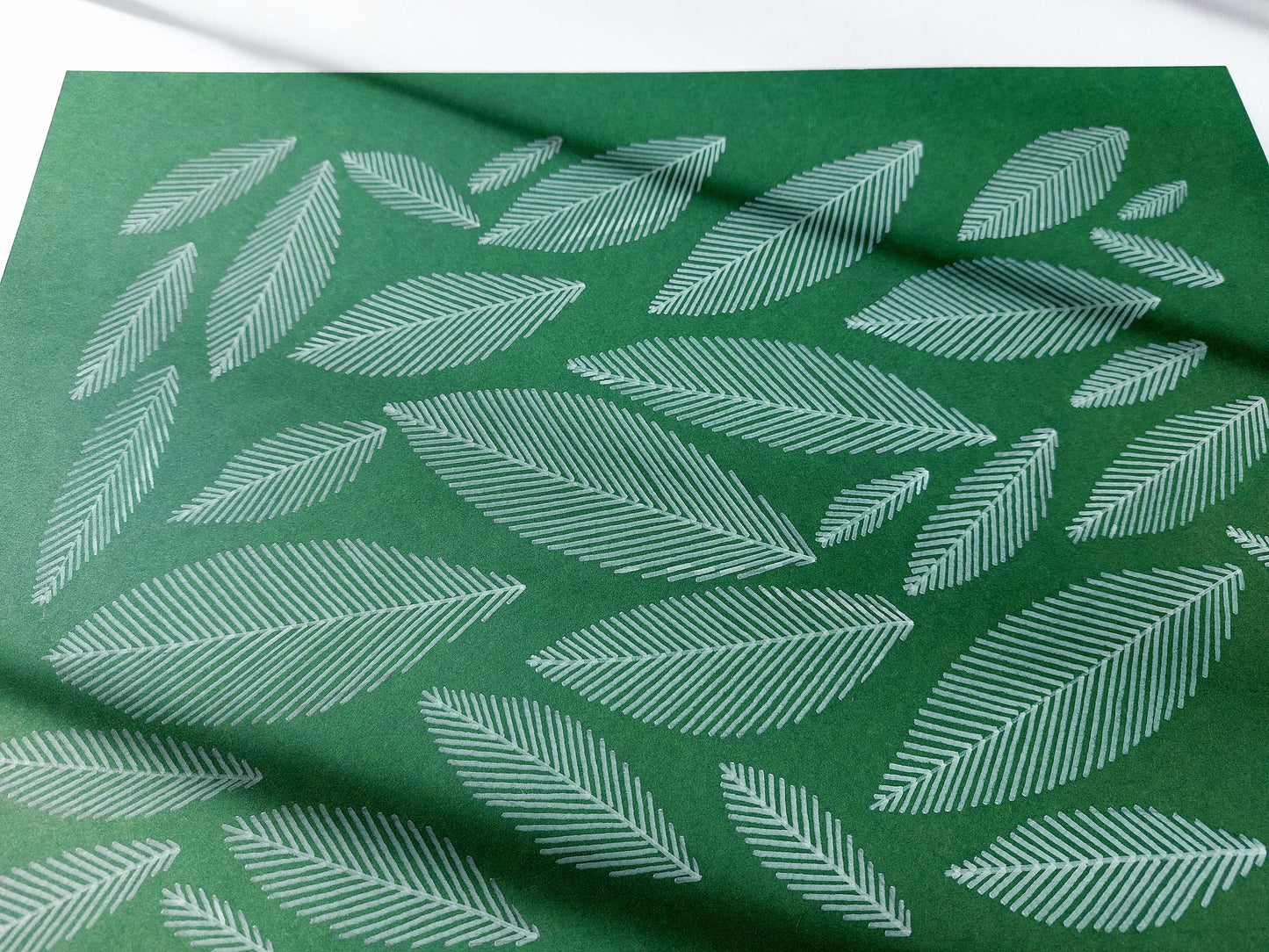 Emerald green geometric abstract leaves line shapes artwork for Nature lover gift UNFRAMED for living room, or bedroom original artwork, minimalist art, original artwork, nature wall decor