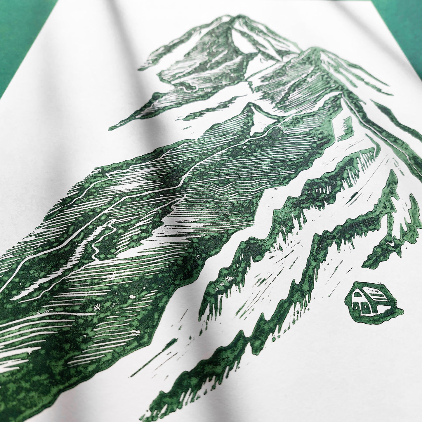 Green mountain with house Linocut print Wall art hanging decor handmade gift for the home, grandmother gift, grandma gift, going away gift for coworker, godparent gift, godmother gift, girlfriend gift, gift for the home, gift for best friend female, Farmhouse wall decor, easter gift, dorm room decor, diy gift, Dining Room Decor, daughter in law gift, bookshelf decor, Bedroom wall art, aunt gift, Aesthetic wall art, office wall decor