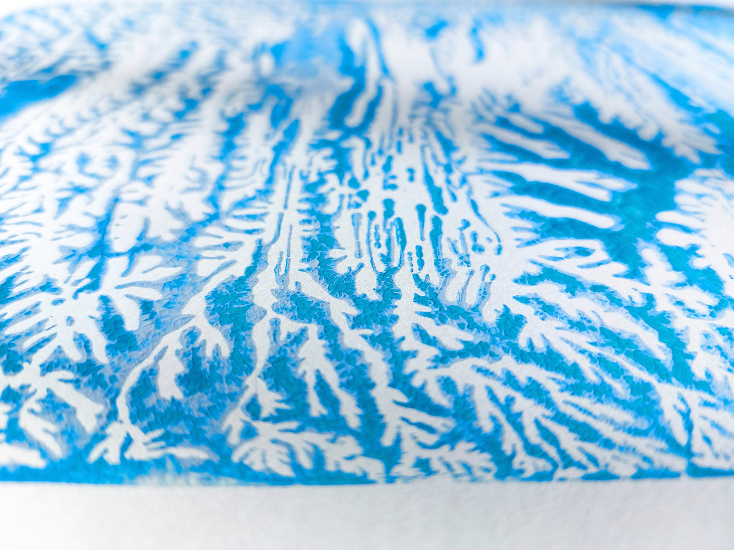 Blue holiday winter abstract texture wall art Monotype print Original artwork Handmade printmaking print for New home gift decor UNFRAMED, handmade block print, Monoprint art, Living room wall art, modern minimalist holiday winter wall art decor