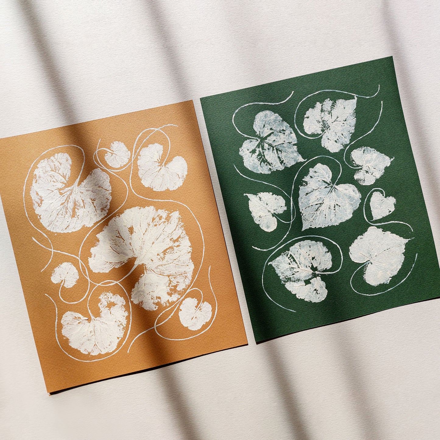 Mini Gallery wall set of 2 Green ochre beige textured leaves Monotype print wall art decor going away gift for coworker, godparent gift, Xmas Gift, godmother gift, girlfriend gift, gift for the home, nature art educators, gift for best friend, female, foraged wall art, Floral wall art, Farmhouse wall decor, farm kitchen wall art, entryway wall art, Table Decor, dorm room decor, diy gift, Dining Room Decor, Botanical Gratitude Art, daughter in law gift, cottagecore wall art, Handprinted Teacher Present