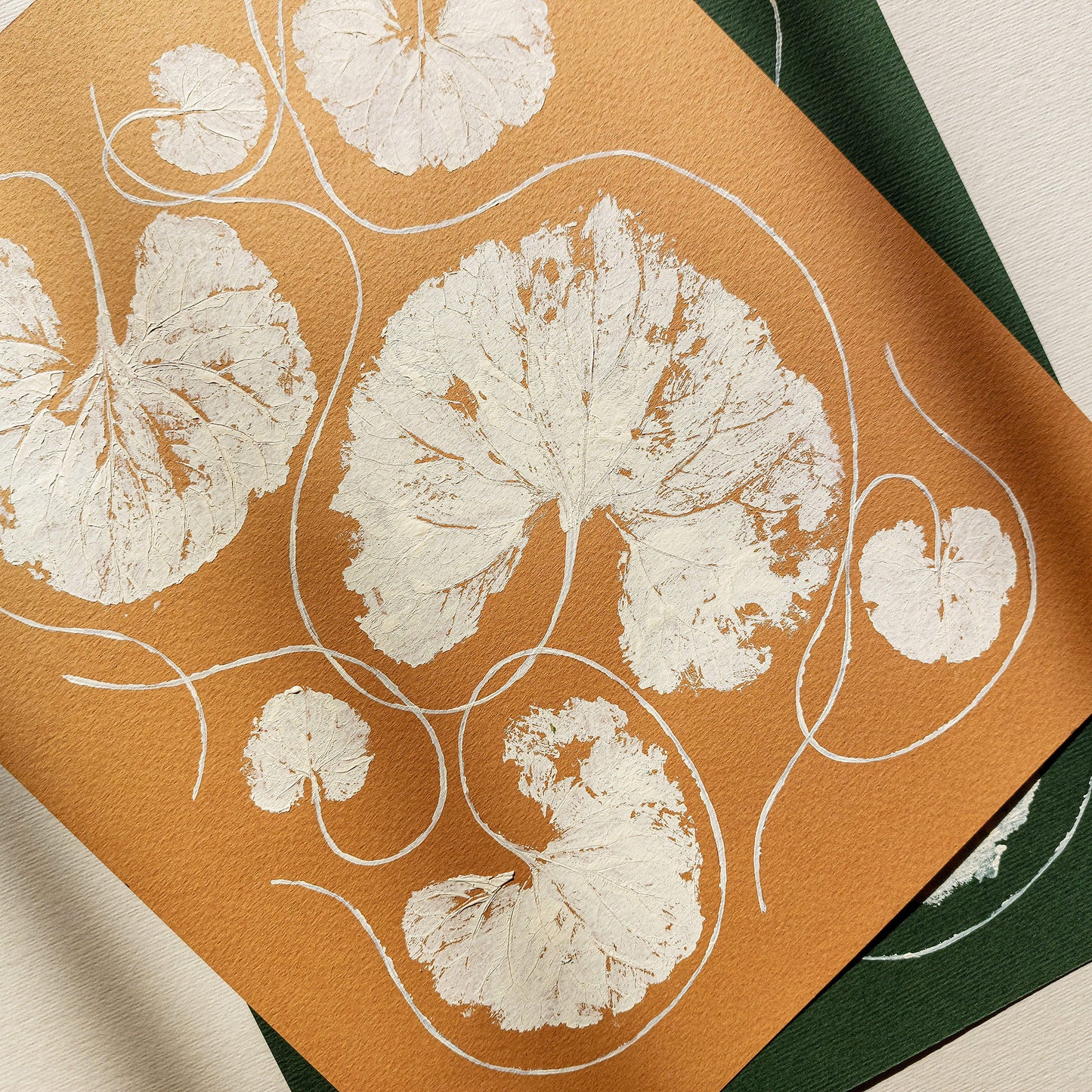Mini Gallery wall set of 2 Green ochre beige textured leaves Monotype print wall art decor Bedroom wall art, bathroom print, aunt gift, Aesthetic wall art, chateaucore, rustic wall art, Warm Earth Tones Art, unique gift for professor, Fall Gift for Her, Entryway Decor, Botanical Gift for Coworker, Gratitude Gift for Mentor, Eco Friendly Thank You Gift, Rustic Handmade Gift