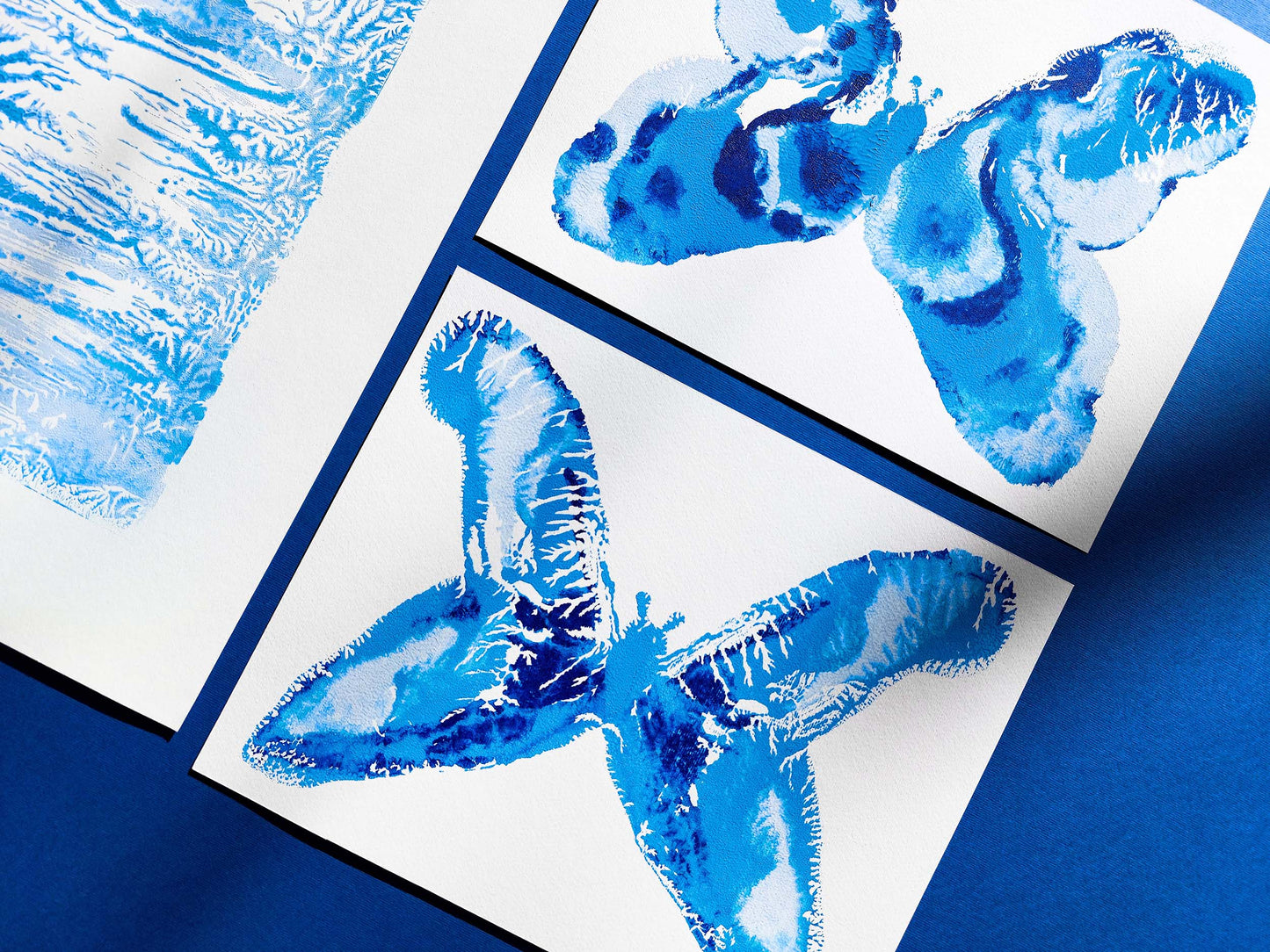Gallery wall set of 3 Monotype print Abstract butterfly and relief texture Original artwork Holiday winter wall art Bedroom decor UNFRAMED, handmade printmaking art, noel decoration, christmas artwork, Festive winter art, butterflies, Living room wall art decorations
