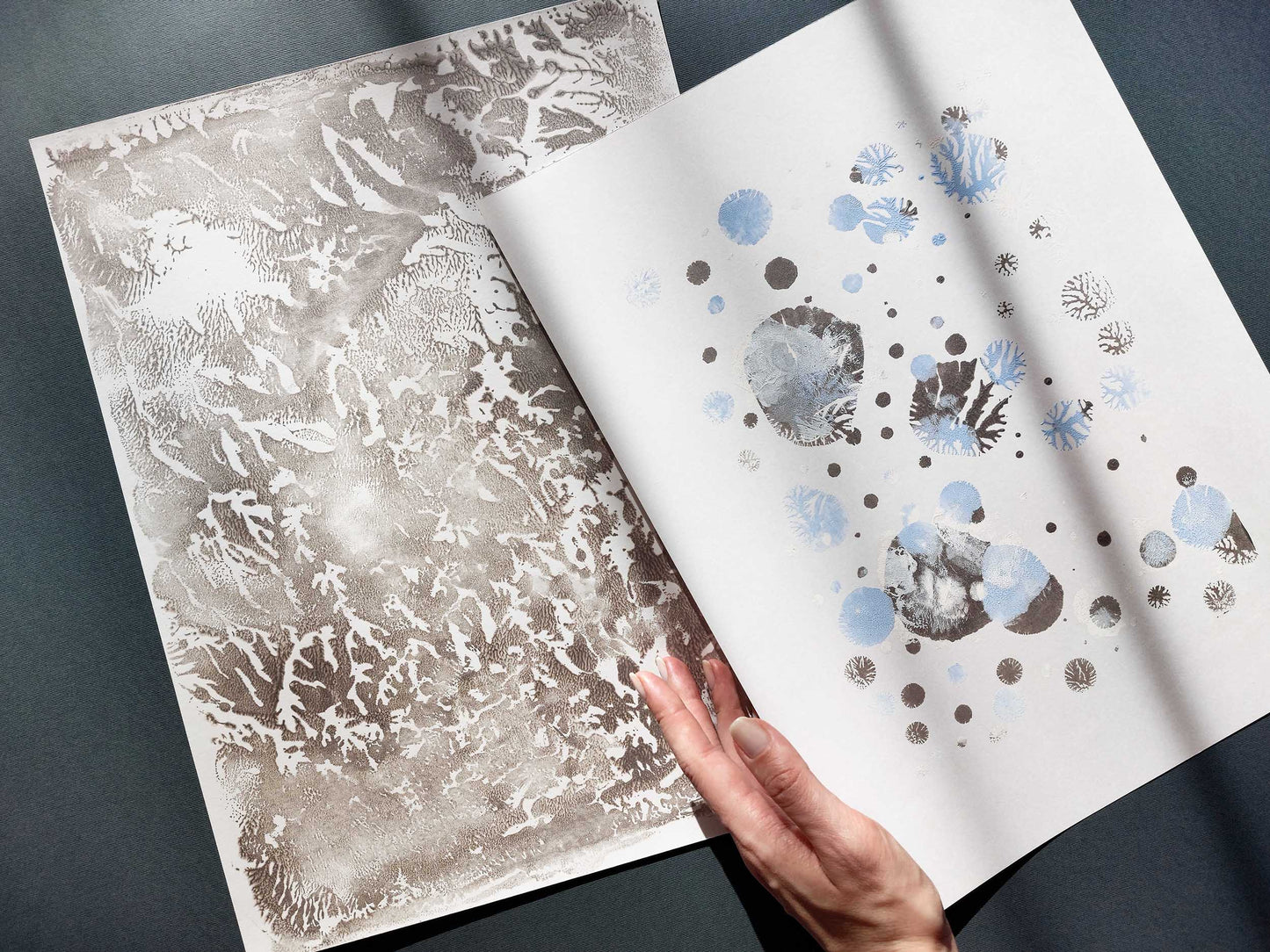 Abstract light blue snow Silver relief texture Holiday winter wall art Gallery wall set of 2 Monotype prints Original artwork New home gift, bedroom or living room wall decoration, Relief print, Printmaking art, Minimalist Festive scandinavian decor, winter wall art